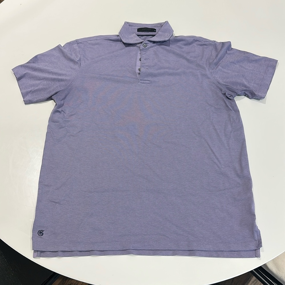 Greyson Purple Polo Large Men's Short Sleeve Button‎ Dark Casual